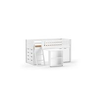VIPACK - SCOTT lit de jeu, LF 90 x 200 cm, avec bureau, commode à tiroirs et commode 2 portes.