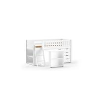 VIPACK - SCOTT lit de jeu, LF 90 x 200 cm, avec bureau, étagère et commode à tiroirs