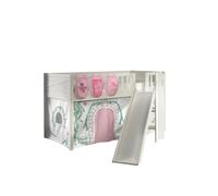 VIPACK Scott Lit mezzanine avec toboggan - Blanc - Avec rideau Birdy