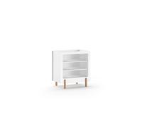 JAXX - SMILE Commode à langer avec 3 compartiments ouverts, finition MDF laqué blanc