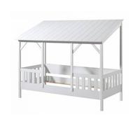 Lit de maison Vipack avec surface de couchage de 90 x 200 cm, toit en blanc
