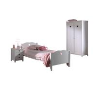Pack - Lit Enfant, Chevet & Armoire 2 Portes ""Amori"" Blanc