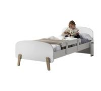 Vipack Lit enfant Kiddy 90x200 cm avec barrière de sécurité Blanc