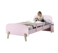 Vipack Lit enfant KIDDY 90x200 avec barrière de sécurité – Rose