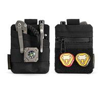 VIPERADE VE13 Mini organiseur de poche, pochette de rangement en nylon avec zone de patch à faire soi-même pour engrenages EDC, phalanges, pièces de monnaie, petite pochette - Noir