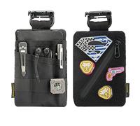 VIPERADE VE23 Petit organiseur de sac EDC avec boucle, 5 poches, petit sac à outils EDC pour homme, sac multi-outils EDC avec surface en boucle (Noir)