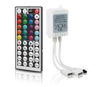 Vipmoon 44 Touches télécommande Infrarouge sans Fil gradateur avec récepteur de télécommande Infrarouge sans Fil DC12V - 24V pour 4 Broches RGB 3528 5050 LED Bande Lumineuse - Double Sortie