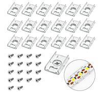 VIPMOON Clip de Fixation Attache Ruban Led Attache Bande LED 8mm 100 Pièces | Avec les Vis Fixation pour bande LED Pour Bande LED SMD 3528 5050 5630 3014 Étanche et non-Étanche