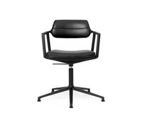 Vipp 453 Pivotant+ Chaise Pivotante avec Glissières de Sol Noir/ Cuir Noir