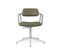 Vipp 453 Pivotant+ Chaise Pivotante avec Patins de Sol Aluminium/ Bosco Vert