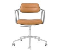 Vipp 453+ / Vipp453+ Swivel Chair chaise pivotante Vipp cuir brun chameau / cadre en aluminium poli avec roulettes - 5705953212788