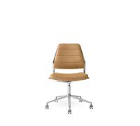 Vipp 454+ Chaise pivotante avec roulettes Cuir poli/camel