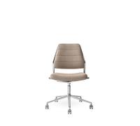 Vipp 454+ Chaise pivotante avec roulettes Polished/Tide