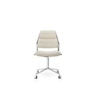Vipp 454 Chaise pivotante avec roulettes Polished/Wavy