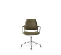 Vipp 455+ Chaise pivotante avec roulettes Polie/Cuir Bosco