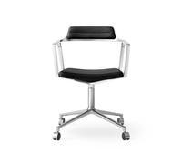 VIPP452 Chaise pivotante avec noir / cadre en aluminium Roulettes Vipp - 5705953198822