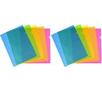 Viquel - 10 Pochettes coin transparentes - Pochette plastique ouverture en coin - Assortiment de 5 couleurs fluo (Lot de 2)