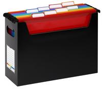 Viquel Bac de classement Rainbow Class en polypropylène avec 8 dossiers suspendus A4 - Noir / Multicolores