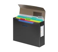 VIQUEL - Boite de classement A4 garni de 5 Sous Dossiers amovibles PROPYGLASS - Trieur A4 - Gris translucide