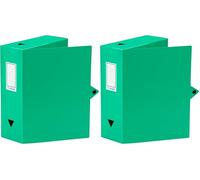 Viquel - Boite de Classement Documents A4 ESSENTIEL - Dos 10 cm - Plastique Souple Résistant - Porte-Étiquette - Bouton Pression - Origine France Garantie - Vert (Lot de 2)
