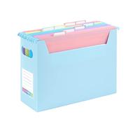 Viquel - Boîte de Classement EASYCASE garnie de 8 dossiers suspendus A4 RAINBOW PASTEL - Bleu pastel