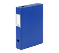 Viquel - Boite de classement en plastique format A4 - Etiquette d'identification sur le côté - Boite à archive fermeture bouton pression - Dos 6cm - Fabriqué en France - Bleu