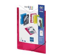 Viquel - Chemise en plastique à élastique - Pochette personnalisable - Format A4 - Qualité supérieure - Fabriqué en France - Rouge framboise translucide