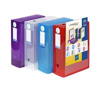 Viquel Class Docs Propyglass Lot de 4 Boîtes de Classement personnalisable en polypro Dos de 100 mm Couleurs Assorties