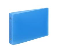 Viquel - Classeur à fiches Bristol 14,8x21cm souple et résistant - 2 anneaux - Format A5 (25x16,5cm) - Bleu translucide