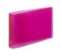 Viquel - Classeur à fiches Bristol 14,8x21cm souple et résistant - 2 anneaux - Format A5 (25x16,5cm) - Rouge framboise translucide