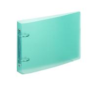 Viquel - Classeur à fiches Bristol 14,8x21cm souple et résistant - 2 anneaux - Format A5 (25x16,5cm) - Vert turquoise translucide