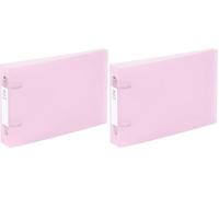 Viquel - Classeur à fiches Bristol avec étiquettes d'identification - 2 anneaux - Format A5 (25x16,5cm) - Rose (Lot de 2)
