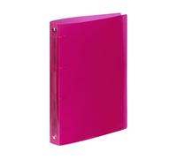 Viquel - Classeur souple A4 avec 4 anneaux - Dos de 3,5 cm - Rouge Framboise translucide