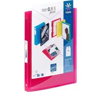Viquel - Classeur souple a4 personnalisable - 4 anneaux - Dos 2.5cm - Rouge framboise translucide (Lot de 5)