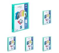 Viquel - Classeur souple a4 personnalisable - 4 anneaux - Dos 2.5cm - Vert turquoise translucide (Lot de 5)