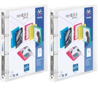 Viquel - Classeur souple en plastique 4 anneaux - Classeur personnalisable dos 3,5 cm - Etiquette d'identification - Format A4 - Qualité supérieure - Fabriqué en France - Incolore Translucide