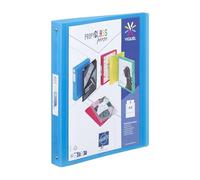 Classeur 4 anneaux plastifié Viquel Propyglass personnalisable A4 Dos 3,5 cm bleu