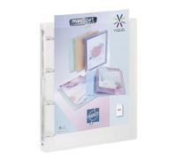 Classeur 4 anneaux plastique Viquel A4 personnalisable dos 3,5 cm incolore
