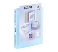 Classeur 4 anneaux plastique Viquel A4 personnalisable dos 3,5 cm bleu translucide