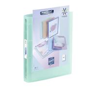 Classeur 4 anneaux plastique Viquel A4 personnalisable dos 3,5 cm vert translucide