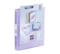 Classeur 4 anneaux plastique Viquel A4 personnalisable dos 3,5 cm mauve translucide