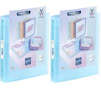 Viquel - Classeur souple personnalisable A4 PROPYSOFT - 4 anneaux - Couverture résistante - Fabriqué en France - Bleu Pastel