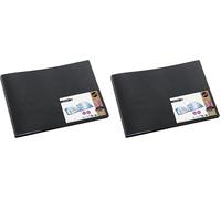 Viquel - Livre de présentation horizontal - Protège document A4 - Porte vues A4 format paysage 60 Vues - 30 pochettes - Noir, 548005-04 (Lot de 2)