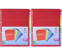 Viquel - Lot de 24 Intercalaires plastique format A4 Maxi - Perforation 30 trous - Intercalaires scolaires ou bureau