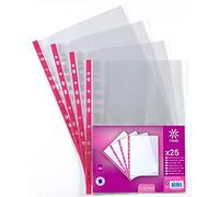 Viquel - Lot de 25 Pochettes perforées A4 en plastique - Bord renforcée rose 109179-06