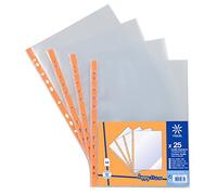 Viquel - Lot de 25 Pochettes plastiques perforées a4 avec bande de renfort Orange fluo - Orange