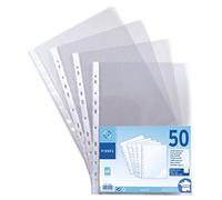 Viquel - Lot de 50 Pochettes perforées transparentes A4 - Qualité supérieure - Fabriqué en France - Pour classeur A4