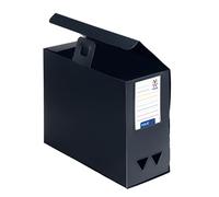 Viquel Maxi Doc - Boîte De Classement Boite de rangement Boite archive en plastique polypropylène - Boite grande capacité - dos 120 mm - Noir