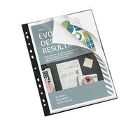 Viquel - Pochettes perforées reliées pour classeur A4 - Porte documents 40 vues - Noir