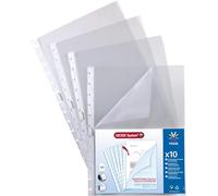 Viquel - Pochettes plastiques A4 amovibles perforation GEODE - Pochettes perforées spéciales pour porte vues GEODE en qualité supérieure et lisse - Bord renforcé - Transparente (Lot de 5)